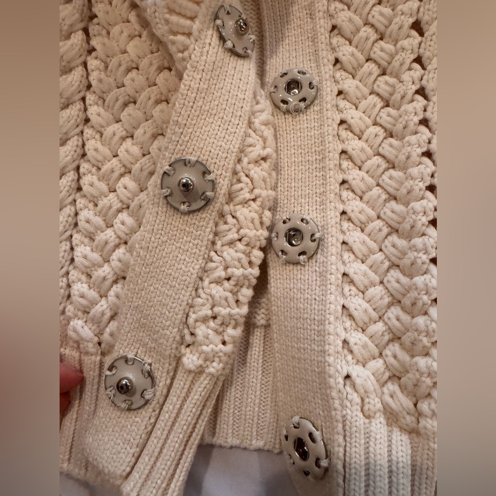 RED Valentino Cream Ruffled Cardigan - Picture 6 of 9